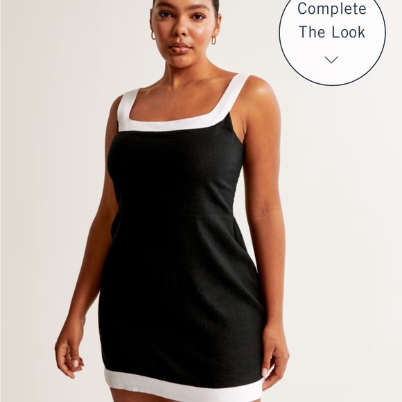 Abercrombie & Fitch Linen-Blend Wide Strap Mini Dress (M) FINAL SALE - Picture 3 of 3